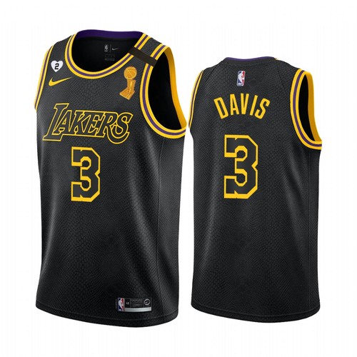 Men's Los Angeles Lakers #3 Anthony Davis Black 2020 Western Conference Champions Stitched Jersey Men's Los Angeles Lakers #3 Anthony Davis Black 2020 Western Conference Champions Stitched Jersey